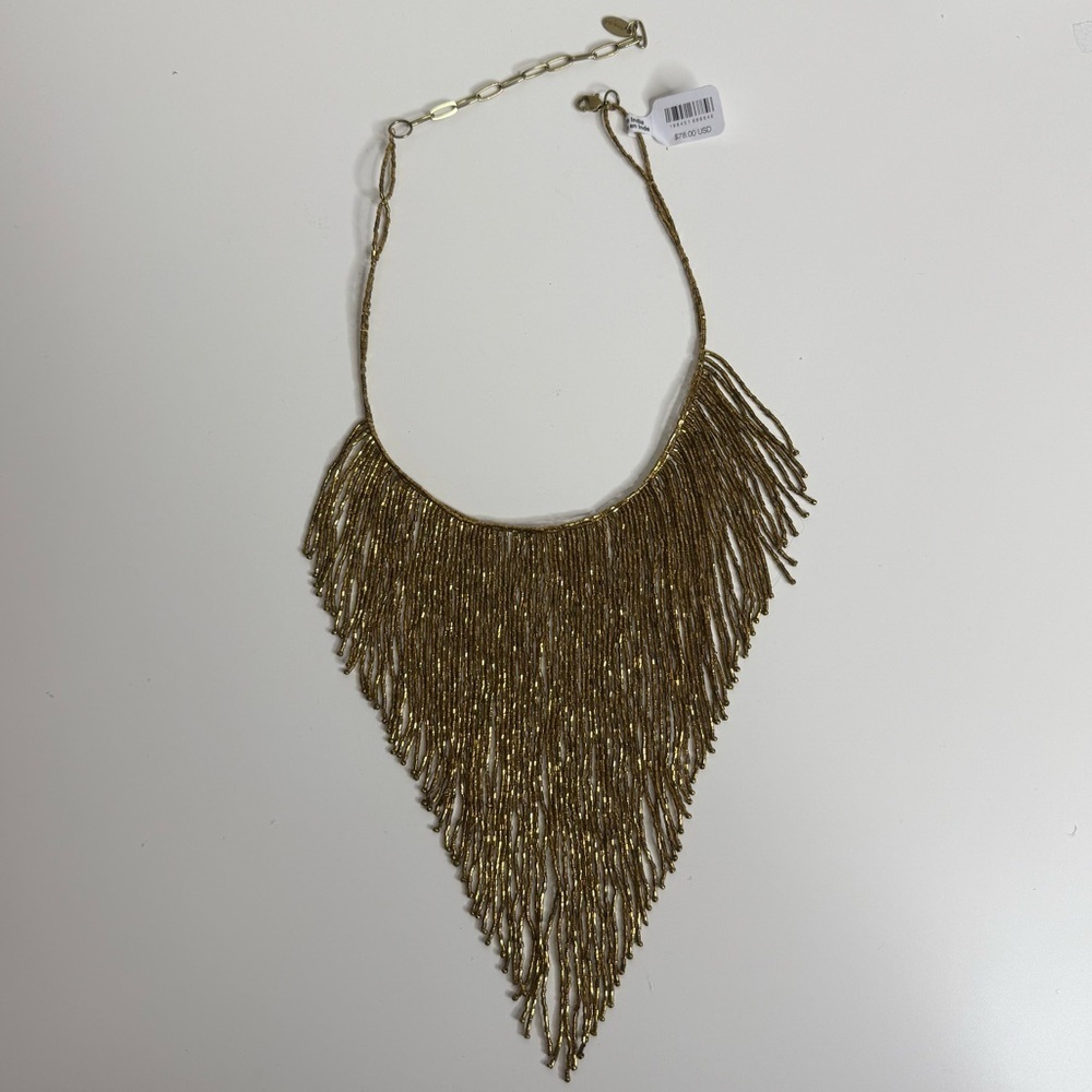 Free People Amira Choker Necklace in Gold Beads NWT - Picture 5 of 8